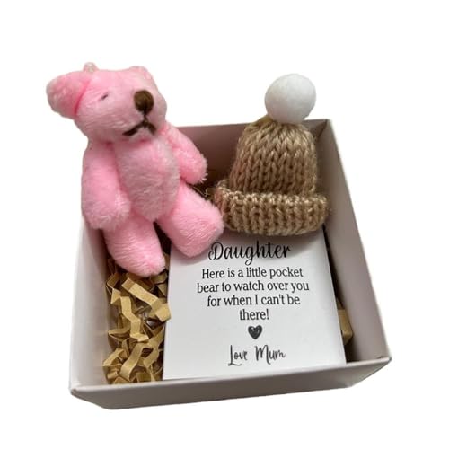 Kaikso-In A Little Pocket Bear Hug, Mini Plush Bear with Inspirational Gift Cards, Give Bear Hugs to Daughter, Graduation Birthday Wedding Gift for Daughter, hat random color von Kaikso-In