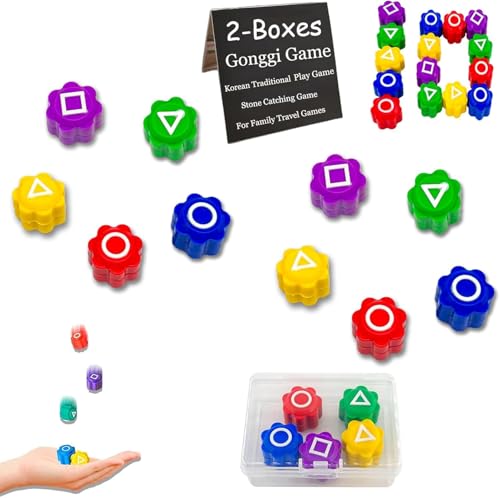 Gonggi Game Set – Traditionelles koreanisches Spiel Toss and Catch Stones, tragbares Reisespielzeug, Gonggi Korean Games verbessert die Geschicklichkeit und Koordination, ideal für soziales Spiel (SET von Kaimirui