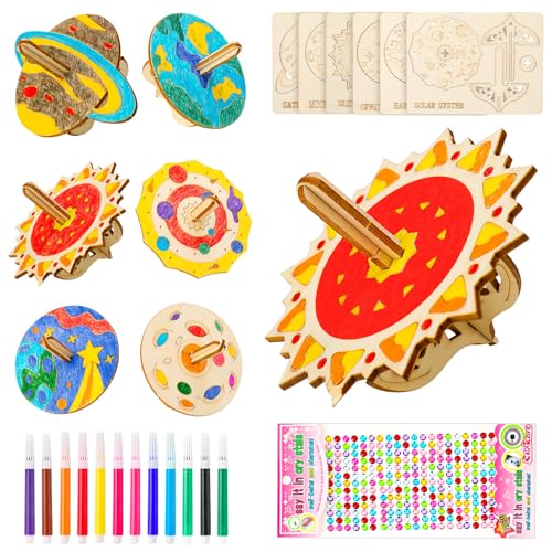 12 Stück Holz Bastelset Kinder, Kreisel Holz Bastelset zum Bemalen und Basteln Holzbastelset für Kinder Jungen Mädchen 12 Stück Holz Bastelset Kinder, Kreisel Holz Bastelset zum Bemalen und Basteln Holzbastelset für Kinder Jungen Mädchen von Kaisibum