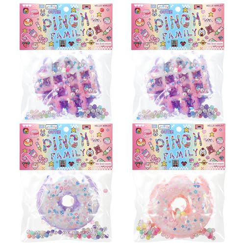 4 Stück Biscuit Stress Relief Toy, 2 Donut & 2 Waffel Montessori Sensorische Fidget Toys, Soft Squeeze Toys für Angstabbau, Autismus, Kinder & Erwachsene von Kaisibum