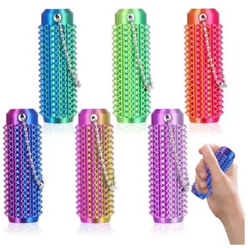 6 Stücke Little Ouchies Pain Fidget,Spiky Grippie Stim Keychain,Sensorik Spielzeug für Erwachsene,Pain stim Fidget, Pocket Mini Fidgets Toy für Stressabbau und Fokus von Kaisibum