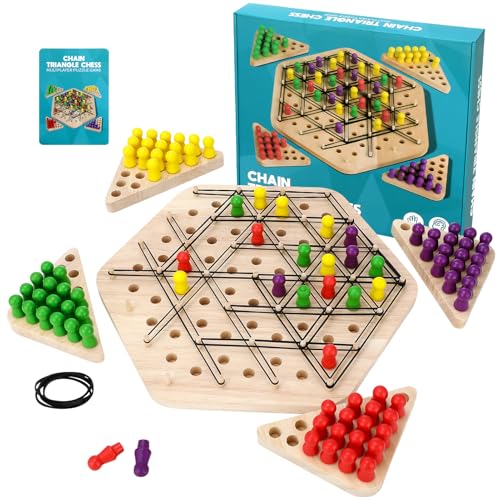 Kaisibum Dreieck Geometrie Brettspiel, Ineinandergreifendes Holzbrettspiel 2 bis 4 Spieler Dreieck Schachspiel, Gummibänder Brettspiele Interaktives Puzzle-Brettspiel für Kinder ab 6 Jahren Kaisibum Dreieck Geometrie Brettspiel, Ineinandergreifendes Holzbrettspiel 2 bis 4 Spieler Dreieck Schachspiel, Gummibänder Brettspiele Interaktives Puzzle-Brettspiel für Kinder ab 6 Jahren von Kaisibum