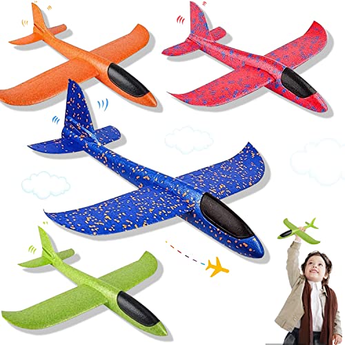 Kaiyingxin 4 Stücke Styroporflieger Flieger Styropor Kinder, Flugzeug Styropor Wurfgleiter, Flugzeug Kinder, Segelflugzeug Kinder, Flugzeug Spielzeug Groß von Kaiyingxin