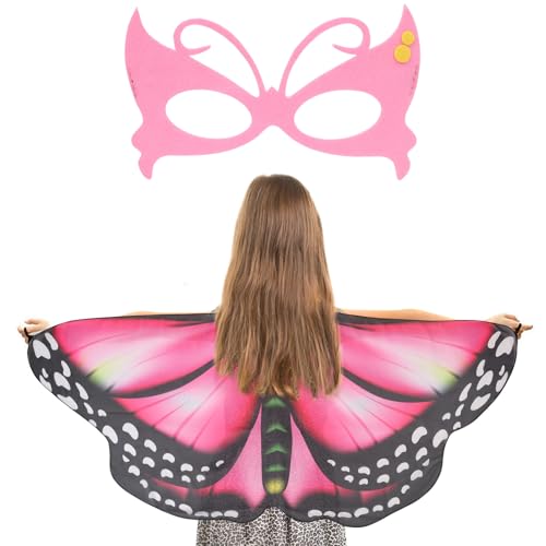 Kaket Schmetterlings-Flügel-Kostüm für Kinder, mit Maske, Schmetterlingsflügel, Umhang für Kinder, Feen-Schmetterlingsflügel für Mädchen (Stil 5) von Kaket