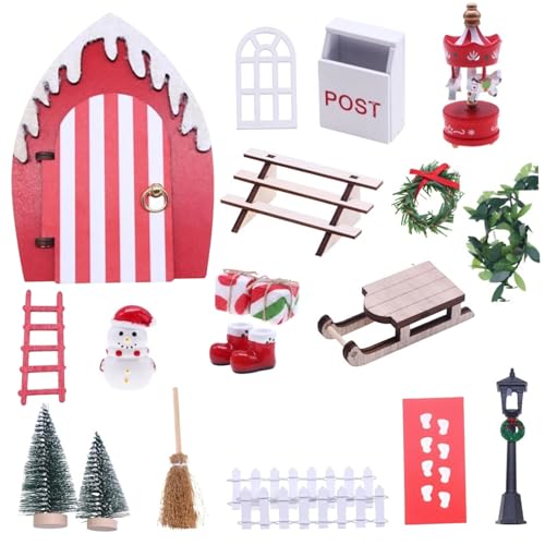 21pcs Dollhouse Weihnachtsdekorationen Set 1:12 Miniatur -Puppenhauszubehör Set Dekorative Miniatur -Szene Kinder tun Spielen Spielzeug für Weihnachtsfeier Dekoration Accessoires von Kalastussaari