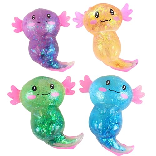 Axolotl, 4pcs Soft Stress Relief Toys, sensorische Zappelgeschenke für Kinder/Erwachsene von Kalastussaari