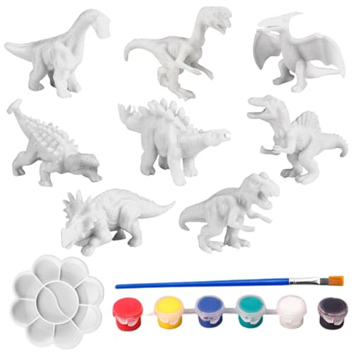 Dinosaurier DIY Malerei Kit, 8pcs Simulation Dinosaurierspielzeug mit Pinsel & Paint & Palette, Waschable und wiederverwendbares Kinderkunst -Set für Jungens, Mädchen Dinosaurier DIY Malerei Kit, 8pcs Simulation Dinosaurierspielzeug mit Pinsel & Paint & Palette, Waschable und wiederverwendbares Kinderkunst -Set für Jungens, Mädchen von Kalastussaari