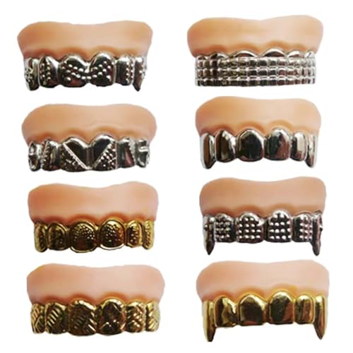 Gefälschte Zähne, 8pcs Vampirzähne, Halloween -Zahnersatz, knorrige Zähneknebelzähne, Halloween -Dämonenzähne, Witz falscher Zähne für Halloween Maskerade Kostümparty. von Kalastussaari