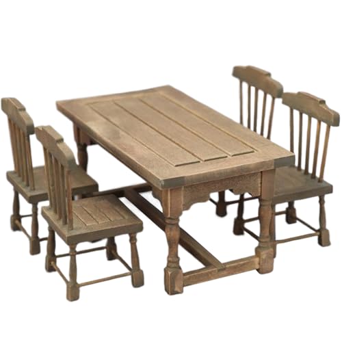 Kalastussaari 1 12 Skala Dollhouse Furniture, 5PCS/Set Lifelicy Dollhouse Tisch und Puppenhausstuhl, Holzminiaturpuppenhauszubehör für Esszimmer Kalastussaari 1 12 Skala Dollhouse Furniture, 5PCS/Set Lifelicy Dollhouse Tisch und Puppenhausstuhl, Holzminiaturpuppenhauszubehör für Esszimmer von Kalastussaari