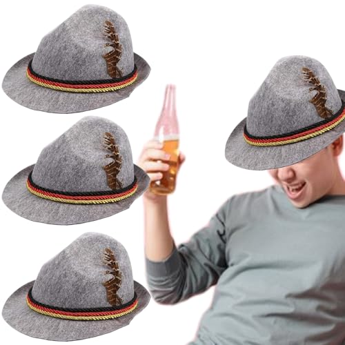 Kalastussaari 3pcs Deutsche Hut One Size Oktoberfest Kostüm Männer traditionelle bayerische Oktoberfesthut für Erwachsene (Grau) Kostüm von Kalastussaari