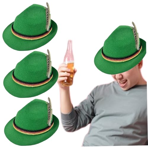 Kalastussaari 3pcs Deutsche Hut One Size Oktoberfest Kostüm Männer traditionelle bayerische Oktoberfesthut für Erwachsene (grün) Kostüm von Kalastussaari
