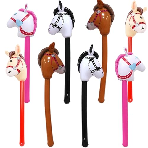 Kalastussaari Aufblasbare Stockpferde, 8pcs farbenfrohe PVC-Ballontiere, kantig versiegelte Partyspielzeug für Kinder von Kalastussaari