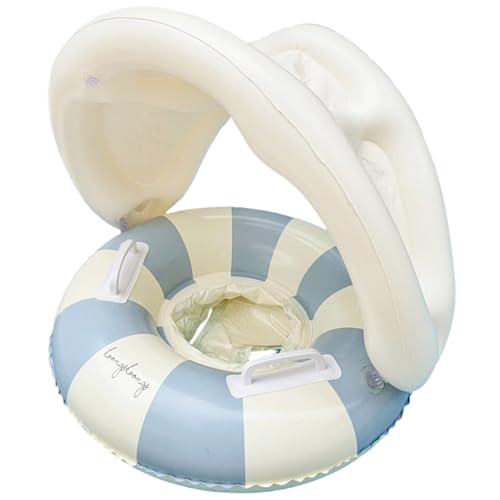 Kalastussaari Babypool Schwimmen mit Baldachin, aufblasbarem Schwimmring, Baby Bad Floatie mit abnehmbarem Griff für Mädchen Jungens 0-4 Jahre (blau) von Kalastussaari