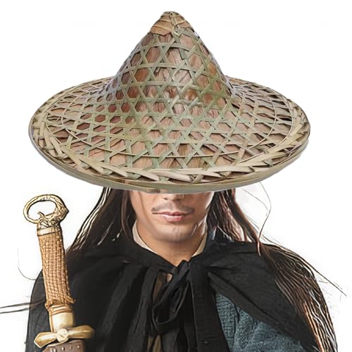 Kalastussaari Bambushut 14 Zoll breiter Krempe Traditioneller chinesischer Hut Natural rustikaler Asian für Bauer, Fisherman Cosplay für Samurai, Swordman, Bühnenbambus Kalastussaari Bambushut 14 Zoll breiter Krempe Traditioneller chinesischer Hut Natural rustikaler Asian für Bauer, Fisherman Cosplay für Samurai, Swordman, Bühnenbambus von Kalastussaari