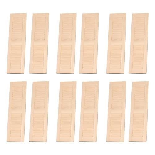 Kalastussaari Dollhouse -Fensterläden, 12PCS 1:12 Klassische hölzerne Miniaturfenster, DIY Dolls House Möbelzubehör für Kinder, Sammler (4, 5x1, 3 Zoll) von Kalastussaari