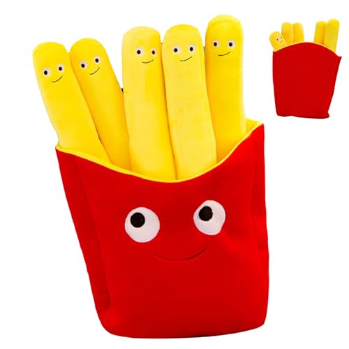 Kalastussaari Französisch Pommes Essen Plüsch, niedliche lustige ausgestopfte Plushie -Kissen, 11, 8 Zoll gefülltes Pommes Plüschspielzeug Haustier Vorräte für Kinder Mädchen Jungen von Kalastussaari
