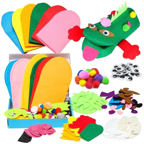 Kalastussaari Handpuppenherstellung Kit, 6pcs Handpuppen -Making -Kit, farbenfrohe niedliche Cartoon -Tier thematische Filzsocke, Storytelling -Rollenspielgeschenk für Mädchen Jungens Kalastussaari Handpuppenherstellung Kit, 6pcs Handpuppen -Making -Kit, farbenfrohe niedliche Cartoon -Tier thematische Filzsocke, Storytelling -Rollenspielgeschenk für Mädchen Jungens von Kalastussaari