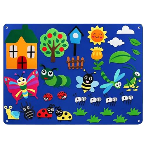 Kalastussaari Insekten fühlten Story Board Set, Vorschullehrer -Flanellspiele, Interactive Early Learning und Storytelling Kit für Kleinkinder von Kalastussaari
