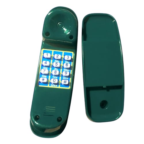 Kalastussaari Kindertelefon, Simulationsspielzeugtelefon mit Basis- und digitalen Tasten, sicheres reibungsloses und pädagogisches Spielhauszubehör für interaktive Lernalter 3+/ 8, 5 Zoll (grün) von Kalastussaari