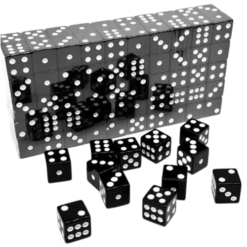 Kalastussaari Mini Würfel, 100 Stück Kleiner Punktquadratwürfel, Acryl winzig mit weißen Punkten für Brettspiel, Unterrichtsmathematik und Partybevorzugungen unterrichten von Kalastussaari