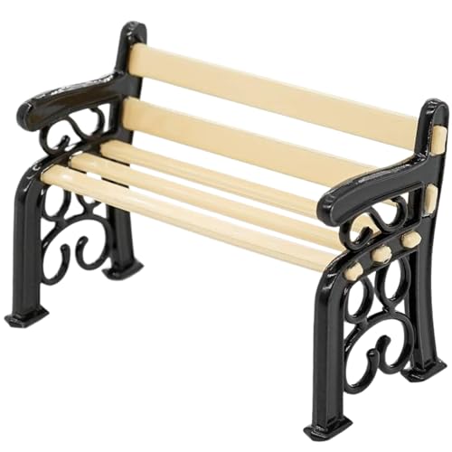 Kalastussaari Miniaturbank Klassische Legierung 1 12 Skala Puppenhauszubehör Funny DIY Mini Bench einfach zu verwenden 1 12 Skala Dollhouse Möbel für Kinder Geschenke Mini -Bank Bench von Kalastussaari