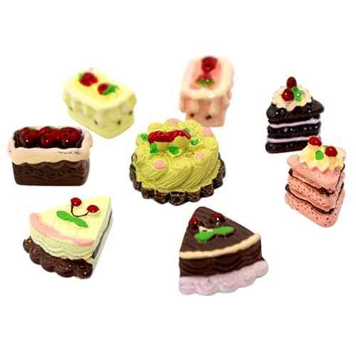 Kalastussaari Miniaturkuchenset, 8pcs winziges Dollhouse -Lebensmittelspielzeug, dekorative gefälschte Dessertmodelle für DIY Doll Küchenzubehör von Kalastussaari