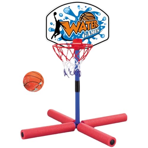 Kalastussaari Plastikpool-Poolspielzeug, schwimmender Pool-Basketball-Hoop mit Ball & Pumpe, interaktives Wasserspiel für Kinder im Alter von 4 bis 8, 8-12 und Erwachsenen von Kalastussaari