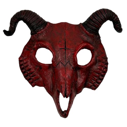 Kalastussaari Pu Devil Hörner Halbmaske, böses Halloween -Gesichtsschutz, Cosplay -Kostümzubehör von Kalastussaari