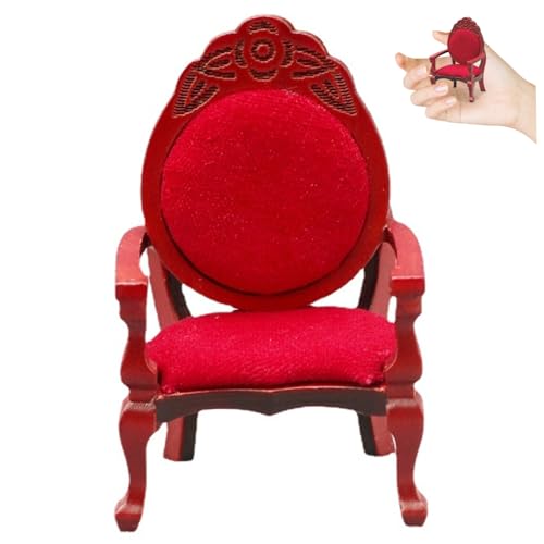 Kalastussaari Puppenhaus Vintage geschnitzter Stuhl, 1:12 Skala Miniatur Victorian Furniture, hölzerne Geschnitzte einzelne Sofa -Stühle Vintage Sessel für Wohnkultur von Kalastussaari