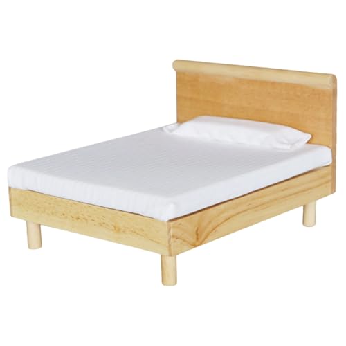 Kalastussaari Puppenhausmöbelbett, 1 12 Skala Miniaturbett, Holz Mini Puppenhauszubehör für Dollhouse Dekoration/6x5x4 Kalastussaari Puppenhausmöbelbett, 1 12 Skala Miniaturbett, Holz Mini Puppenhauszubehör für Dollhouse Dekoration/6x5x4 von Kalastussaari