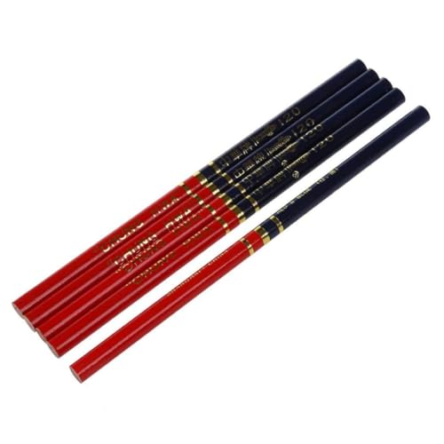 Kalastussaari Rote und Blue Twin-Tip-Checking-Stifte, 5pcs Dual-End-HB-Zeichnungs- und Markierungsstifte, doppelseitige Holzbleistifte für Holzbilder für die Bewertung den Bürogebrauch (5-Pack) von Kalastussaari