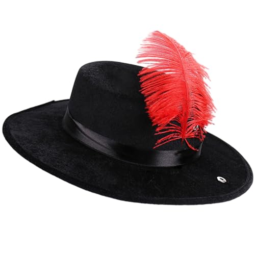 Kalastussaari Schwarzer Top -Hut mit, erwachsener Filzkostümhut, Halloween/Kostüm -Kleidungszubehör für Halloween -Party -Kostüm Kostümzubehör Accessoire von Kalastussaari