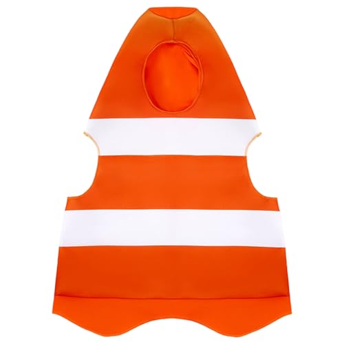 Kalastussaari Verkehrskegelkostüm, lustiges Orange Halloween Outfit, Neuheit Party Cosplay Jumpsuit für Kinder 49-57 groß von Kalastussaari