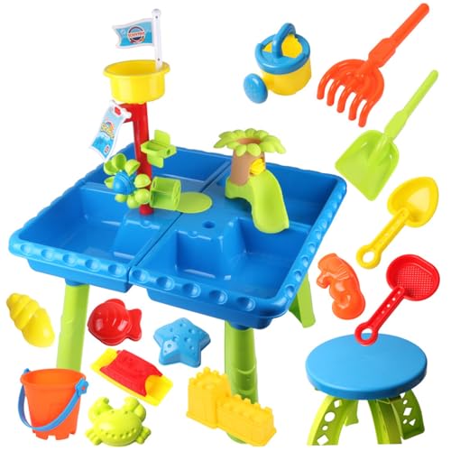 Kalastussaari Wassertabelle für Kleinkinder, 39pcs/Set Kids Play Water und Sand Set, 4 Fach im Freien Aktivitäten sensorisches Spielset mit Hockern, Formen und Werkzeugen für den Outdoor -Strand Kalastussaari Wassertabelle für Kleinkinder, 39pcs/Set Kids Play Water und Sand Set, 4 Fach im Freien Aktivitäten sensorisches Spielset mit Hockern, Formen und Werkzeugen für den Outdoor -Strand von Kalastussaari