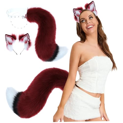 Kalastussaari Wolf Ohren und Schwanzset, pelzige Kunstpelze Plüsch Fuchs Ohren und Schwanzset, Einstellbarer Therian -Schwanz für Halloween Cosplay -Party -Kostümzubehör Wolf Ohren und Schwanz Kalastussaari Wolf Ohren und Schwanzset, pelzige Kunstpelze Plüsch Fuchs Ohren und Schwanzset, Einstellbarer Therian -Schwanz für Halloween Cosplay -Party -Kostümzubehör Wolf Ohren und Schwanz von Kalastussaari