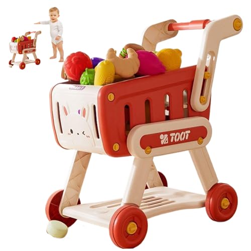 Kids Shopping Cart Trolley Play Set, Einkaufswagen für Kinder mit 13 PCs zufälliger Obst- und Gemüse -Lebensmittel -Rollenspiele Pädagogikspielzeug für Lebensmittelgeschäft, so tun Sie das Spiel, rot Kids Shopping Cart Trolley Play Set, Einkaufswagen für Kinder mit 13 PCs zufälliger Obst- und Gemüse -Lebensmittel -Rollenspiele Pädagogikspielzeug für Lebensmittelgeschäft, so tun Sie das Spiel, rot von Kalastussaari