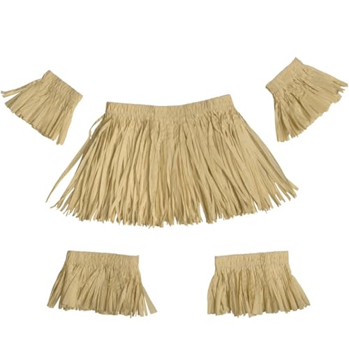 Mädchen hawaiianisches Outfit, 5pcs Elastic Hawaiian Garland Set mit Halskette, Armbänder, Beinbands für Kinder Erwachsene Sommerparty Beach Mädchen hawaiianisches Outfit, 5pcs Elastic Hawaiian Garland Set mit Halskette, Armbänder, Beinbands für Kinder Erwachsene Sommerparty Beach von Kalastussaari