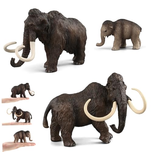 Mammoth Toy Figuren, 3pcs realistische PVC Ancient Elephant Models, pädagogische Dinosaurier -Ornamente für Kinderspiele und Sammlung von Kalastussaari