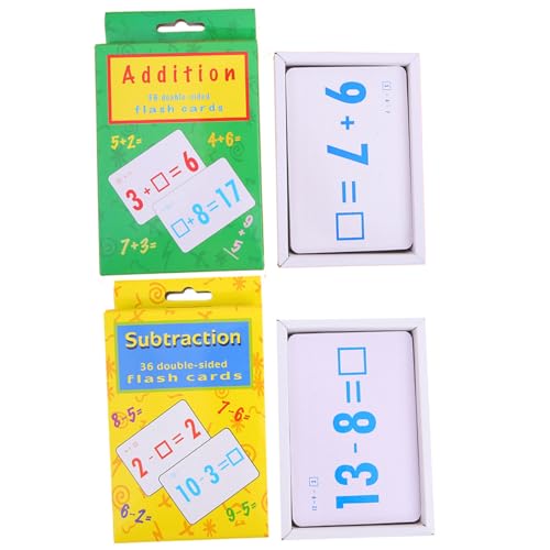 Mathematik -Flash -Karten, 2PCS -Puzzle -Multiplikation Flash -Karten, Bildungsmathematik -Karteikarten zum Lernen und Archivieren (Hinzufügen + Subtrahieren) von Kalastussaari
