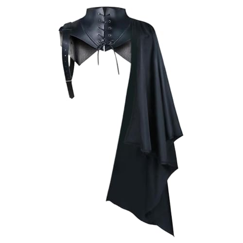 Mittelalterliches Kap, Steampunk Gothic Schulter Cape mit Kragen, Vintage -Kostüm -Umhang für Cosplay, Renaissance -Messen, Halloween, Larp, Theater, Rollenspiele von Kalastussaari