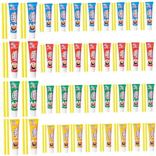 Plastikblasen mit Stroh, 40 Set Easy Blow Bubble Toys für Kinder, tragbarer Spaß für Schule und Party, Innen-/Aus-Out-Bubble-Spiel (zufällige Farbe) von Kalastussaari