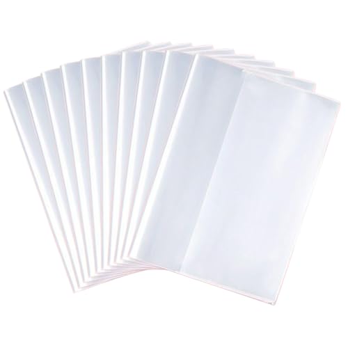 Plastikbuch Cover 10pcs 10 x 7 16k wasserdichte Plastikpapier Ärmel transparente Buchhülle mit Selbstklebendem Streifen sicheres Dokument und Seitenschutz für Bücher Dokumentschutzschutz von Kalastussaari