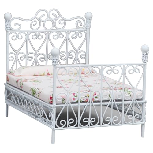 Puppenhausbett 1:12 Skala süßes realistisches Puppenbett mit Matratze & Kissen Mini -Bett kreatives DIY Miniatur -Puppenhauszubehör, Weiß, weiß Puppenhausbett 1:12 Skala süßes realistisches Puppenbett mit Matratze & Kissen Mini -Bett kreatives DIY Miniatur -Puppenhauszubehör, Weiß, weiß von Kalastussaari