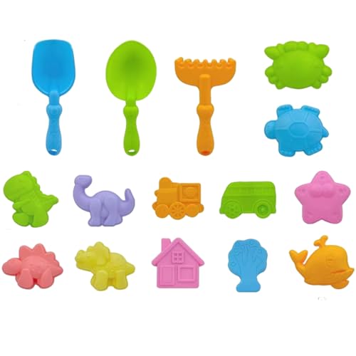 Sandformen Set, 15pcs süße Cartoon -Safe & Fun Sandspielzeug, Bildungsspiele und Lernspielzeug für Jungens Mädchen Kinder von Kalastussaari