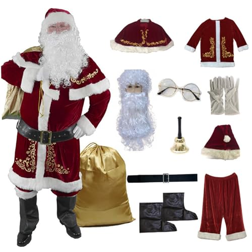 Santa Kostüm 1Set/12 Prozent mit Golddruck Polyester Santa Kostüm Erwachsene Männer rot weiß komfortable Weihnachten für Weihnachtsfeiertags -Cosplay, XL für Männer Santa Kostüm 1Set/12 Prozent mit Golddruck Polyester Santa Kostüm Erwachsene Männer rot weiß komfortable Weihnachten für Weihnachtsfeiertags -Cosplay, XL für Männer von Kalastussaari