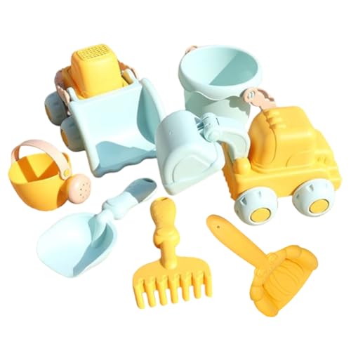 Strandspielzeug -Set, 7pcs Sandspielwerkzeuge (Gabelstapler/Schaufel/Eimer), Bio -Plastik -Reise -Kit für Jungen/Mädchen - Aktivitäten im Freien am Meer im Freien von Kalastussaari