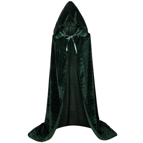 Velvet -Kapuze -Umhang, 59 Unisex Green Cape, mittelalterliches Halloween -Kostüm für Maskeraden von Kalastussaari