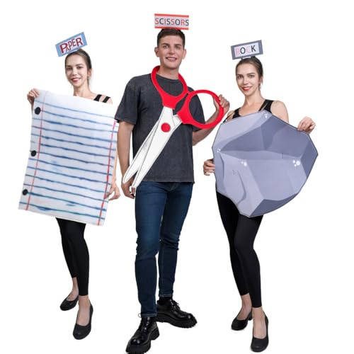 KalcyKizz Erwachsene Rock Papierschere Kostüme Familienkostüm für 3-4 Personen, Mehrere Farben, Einheitsgröße von KalcyKizz