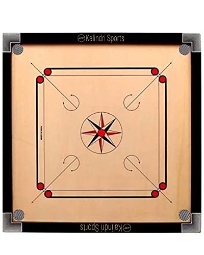 Kalindri Karrombrett aus Holz mit Münzen und Klöppel (81,3 x 81,3 cm mit 3,8 x 3,2 cm Rahmen, 4 mm Schicht) von Kalindri Sports
