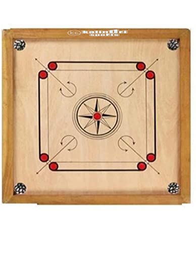 Kalindri Sports Karrombrett in voller Größe, natürliche Farbe für Familien-Sommerspiel (volle Größe, 3,8 cm Rahmen) von Kalindri Sports